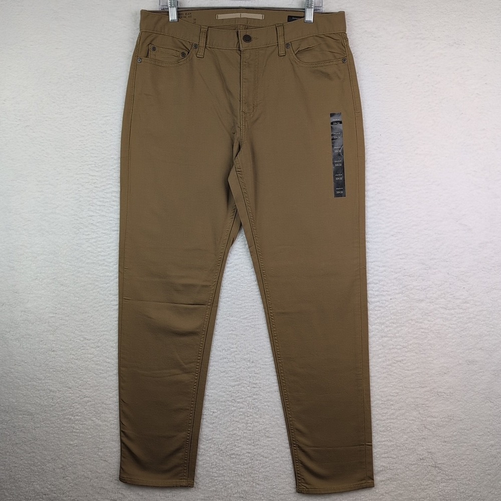 NWOT Banana Republic Travel‎ Jean Men's 32x32 Athletic Fit Brown Khaki
